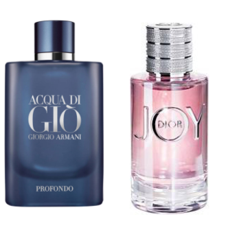2’li Parfüm Set:Giorgio Armani Acqua Di Gio Profondo Edp 125 ml Erkek Tester Parfümü+ Christian Dior Joy Edp 90 ml Kadın Tester Parfüm